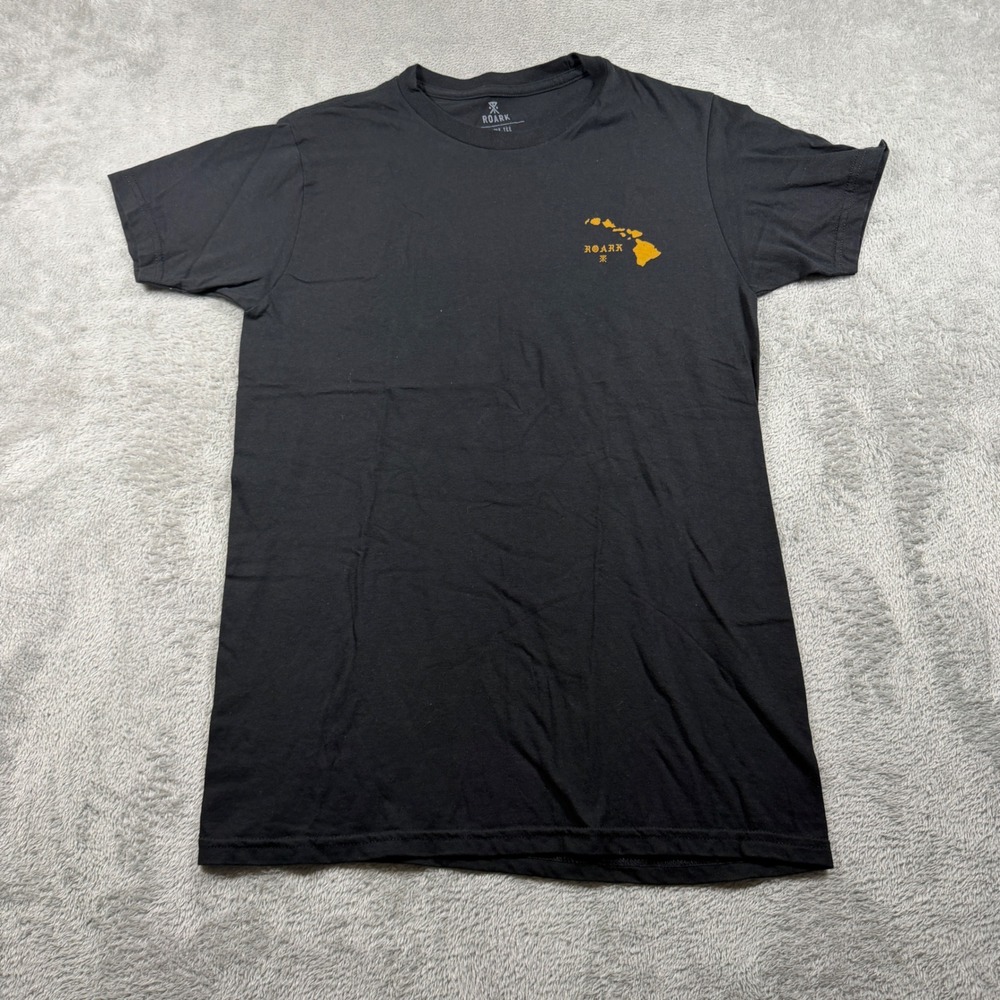 Roark Staple Tee Mens S Black Aloha Never Fails Hawaii Graphic Short Sleeveā